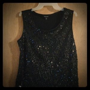 Black sequin tank top size large